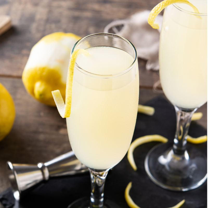 french 75 gin and champagne cocktail